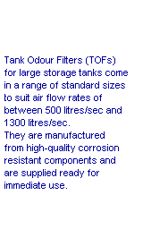 Tank Odour Filter for large storage tanks